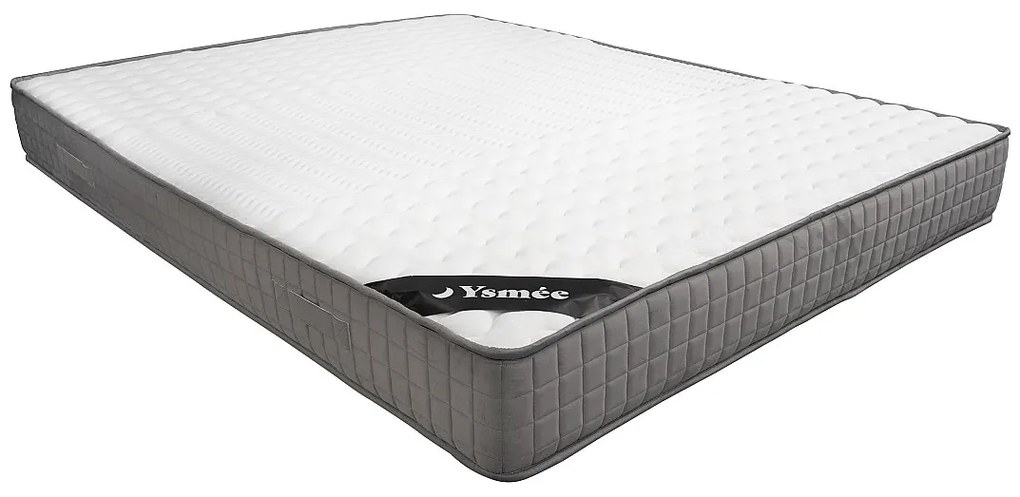 Zestaw 140 x 190 cm stelaż z jasną naturalną skrzynią + materac piankowy o grub. 22 cm z 11-strefową warstwą wierzchnią z pamięcią kształtu - DANEVO marki YSMÉE