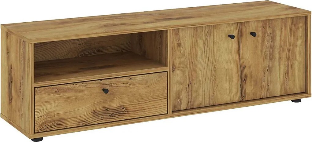 Stojak pod TV – 136 cm x 42 cm x 35 cm – Dąb – Płyta wiórowa pokryta melaminą