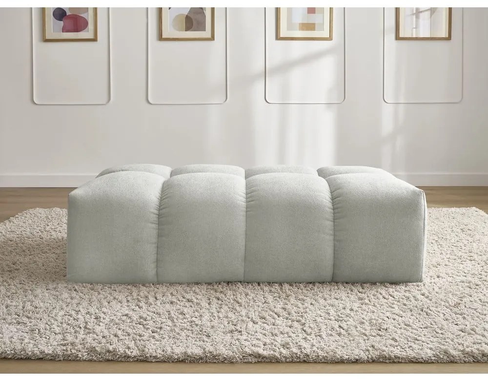 Jasnoszary podnóżek z tkaniny szenilowej Everest – Bobochic Paris