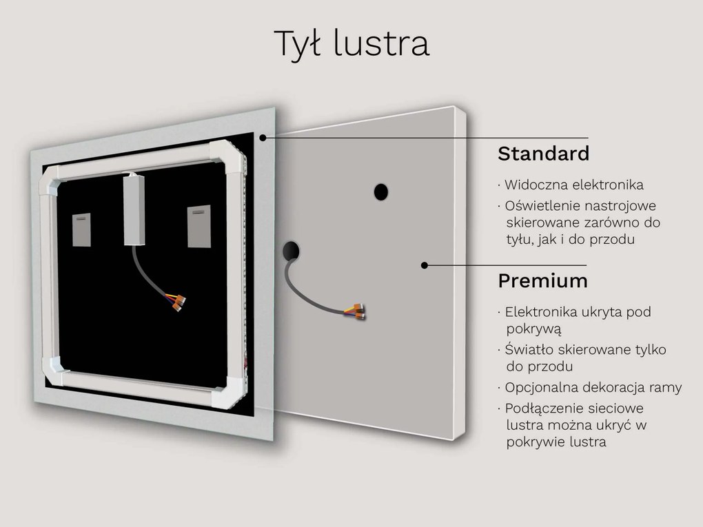 LED lustro do łazienki z oświetleniem M12