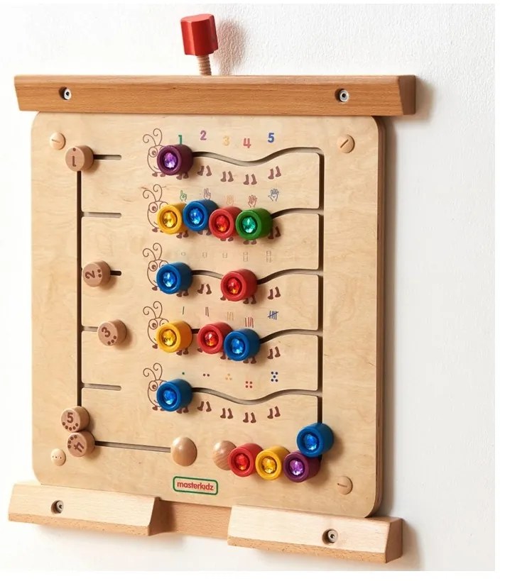 Masterkidz kolorowe gąsieniczki nauka liczb i ilości - tablica ścienna edukacyjna montessori