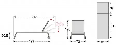 EXPERT - aluminiowy leżak ogrodowy na kółkach
