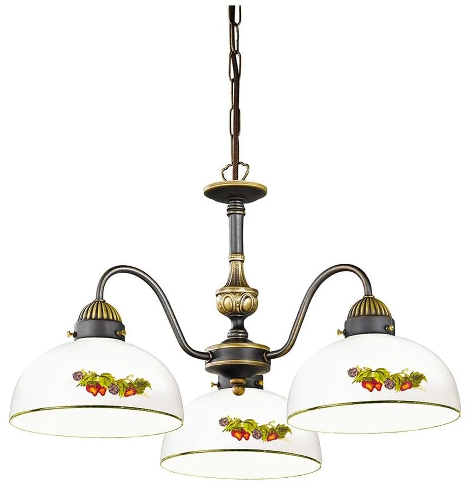 Kolarz 731.83.121 - Żyrandol na łańcuchu NONNA 3xE27/75W/230V winogrona/truskawki