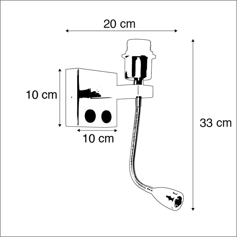 Nowoczesny Kinkiet / Lampa scienna złoty z elastycznym ramieniem USB - Brescia Combi ArtDeco Oswietlenie wewnetrzne