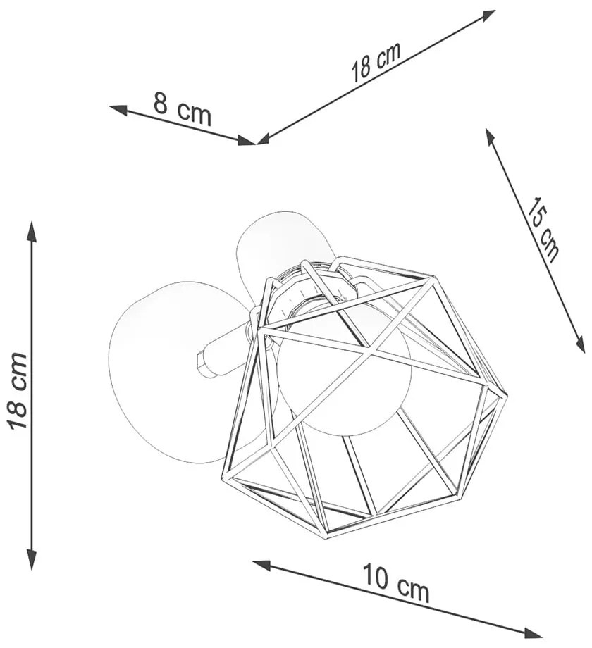 Czarny kinkiet ø 10 cm Varpu – Nice Lamps