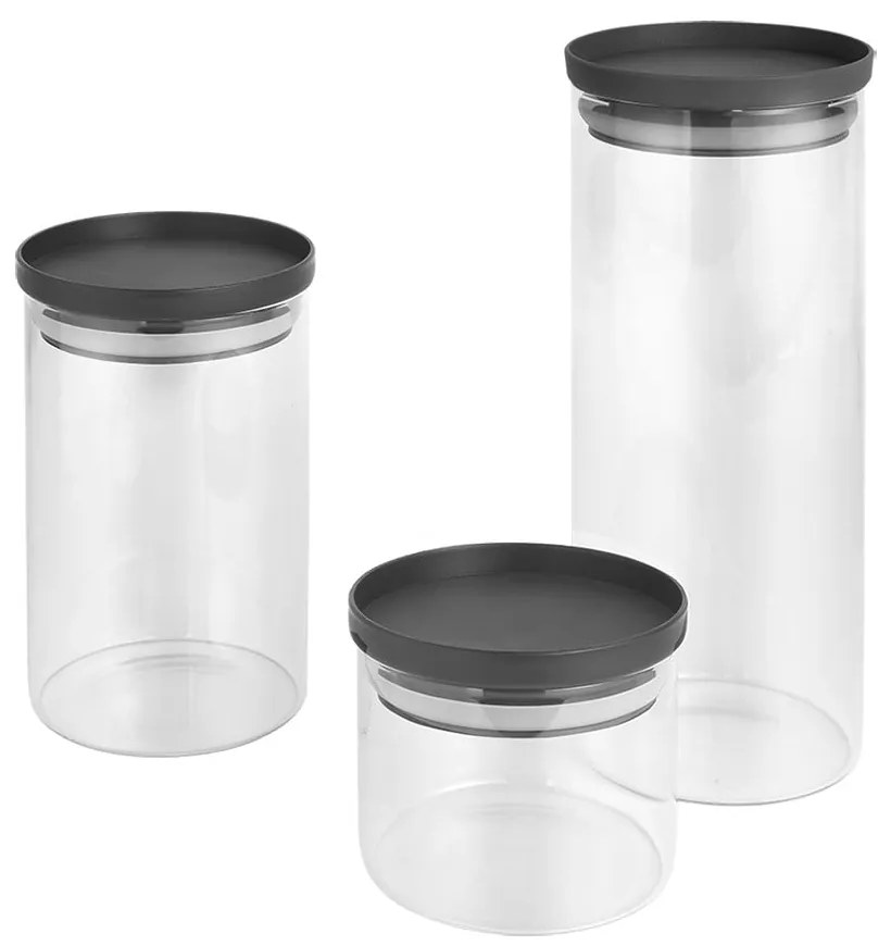 Szklane pojemniki na żywność 3 szt. – Metaltex