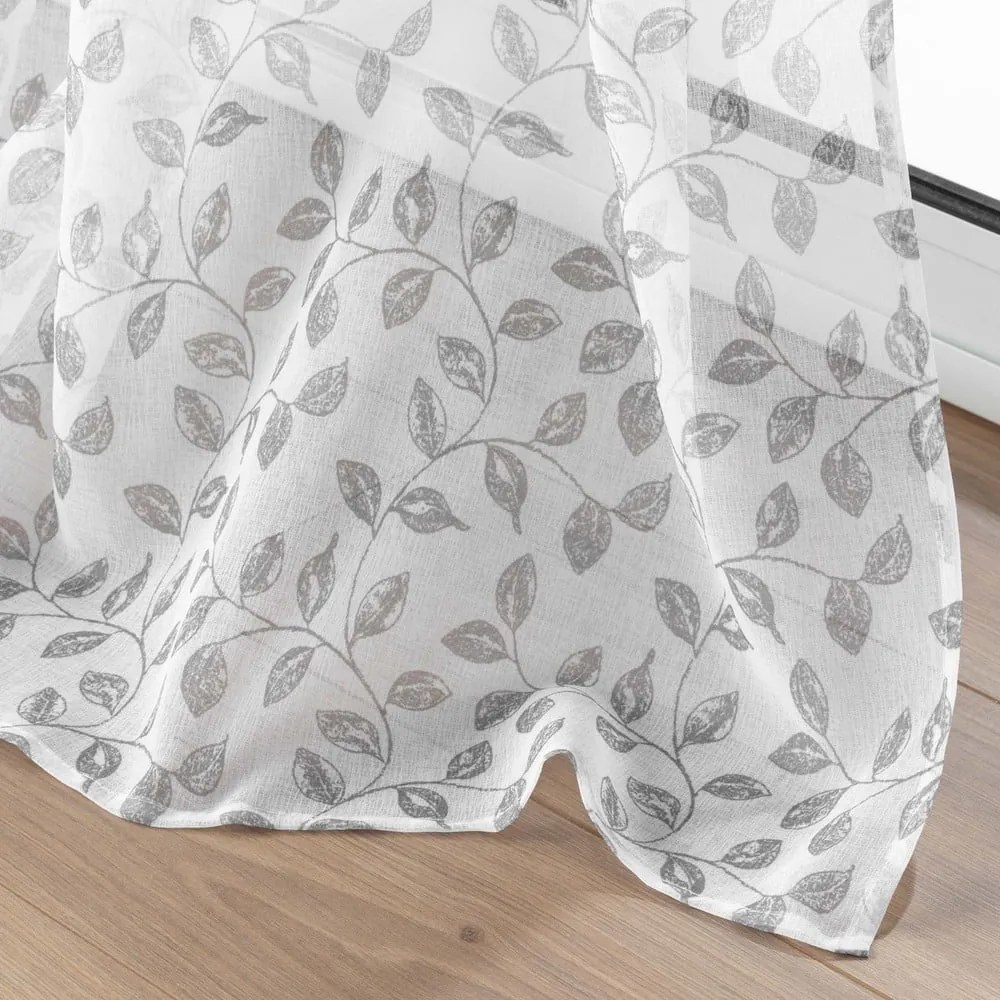 Szara firanka z woalu 137x280 cm Farandole – douceur d'intérieur