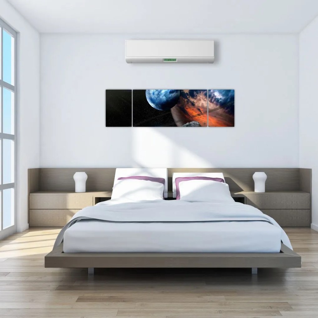 Obraz planety w kosmosie (170x50 cm)