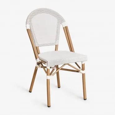 Krzesło Ogrodowe Aluminiowe Brielle Bistro Stackable Gardenia Biel - Sklum