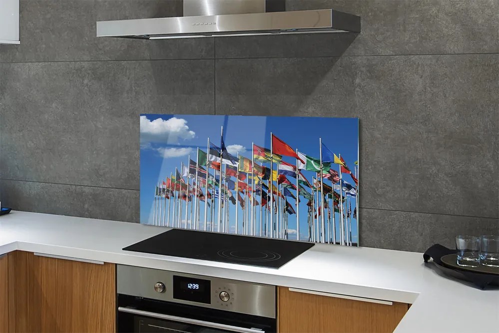 Panel szklany do Kuchni Zestaw Flag Państwowych