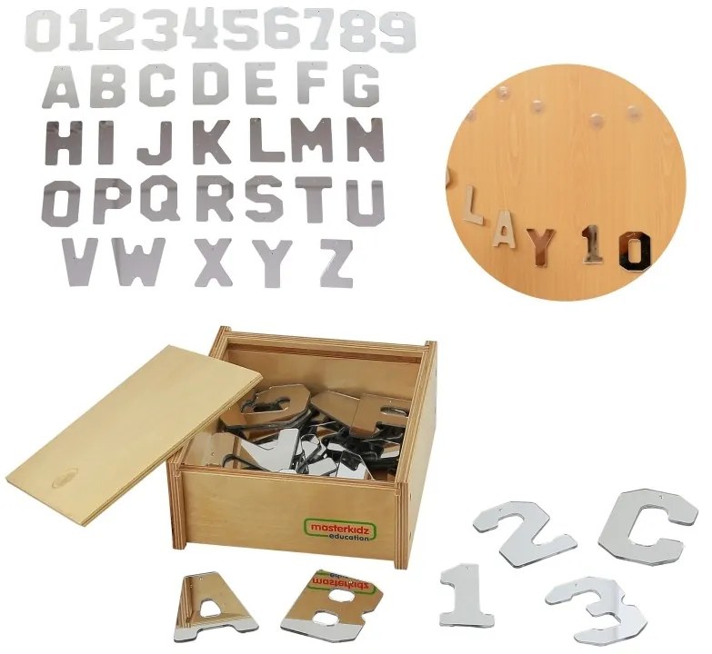 Masterkidz dwustronne akrylowe lustra litery liczby alfabet montessori