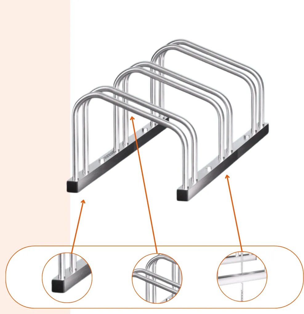 Stojak na 3 rowery BIKE, 84x32x27cm, srebrna Monzana