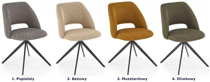 Musztardowe obrotowe krzesło kubełkowe - Ofieg