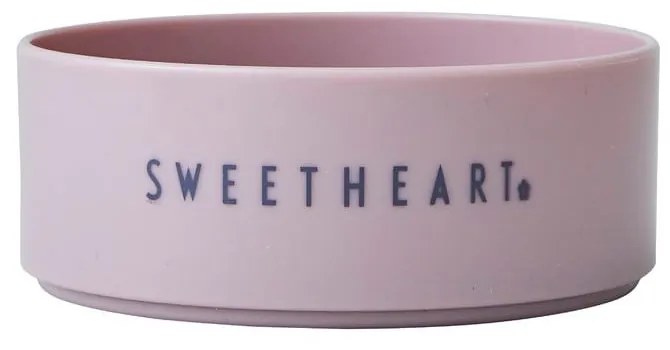 Różowa miska dla dzieci Design Letters Mini Sweetheart, ø 11 cm