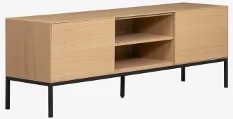 Mebel Rtv 160x40 Cm Z Mdf I Fornirem Dębowym Bromley Roble - Sklum