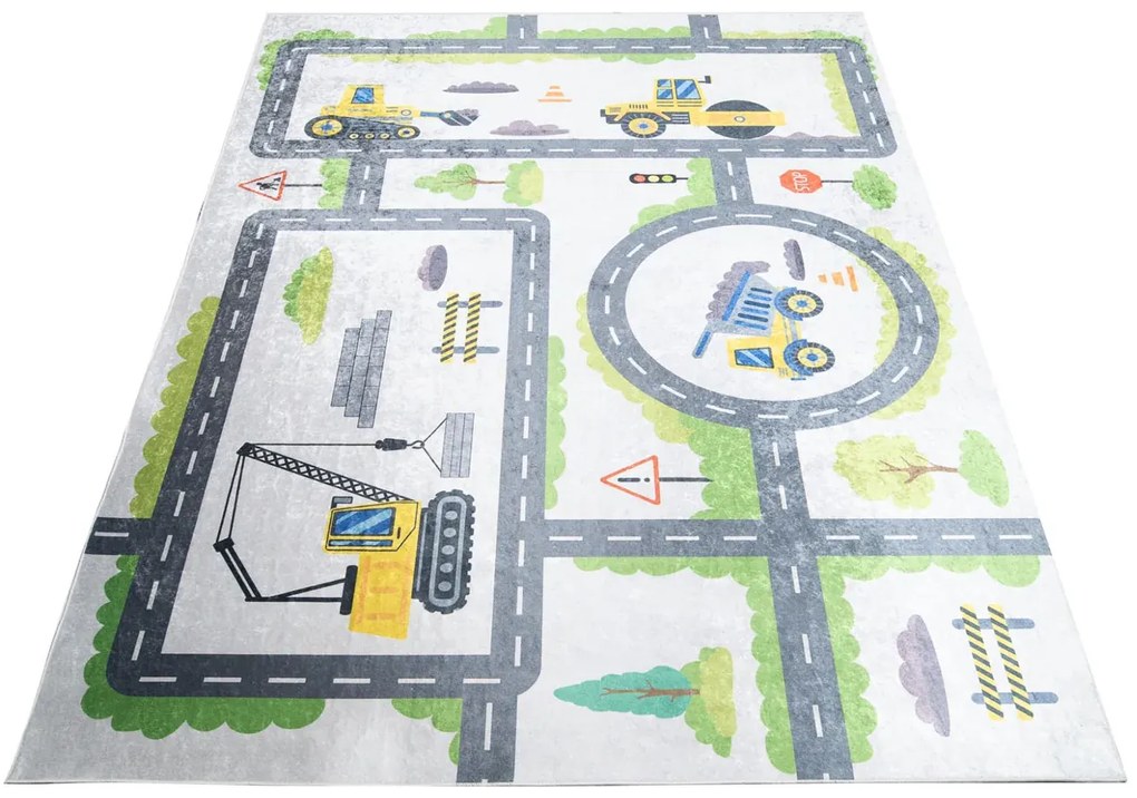 Dywan dziecięcy skandynawski z placem budowy P1-T51