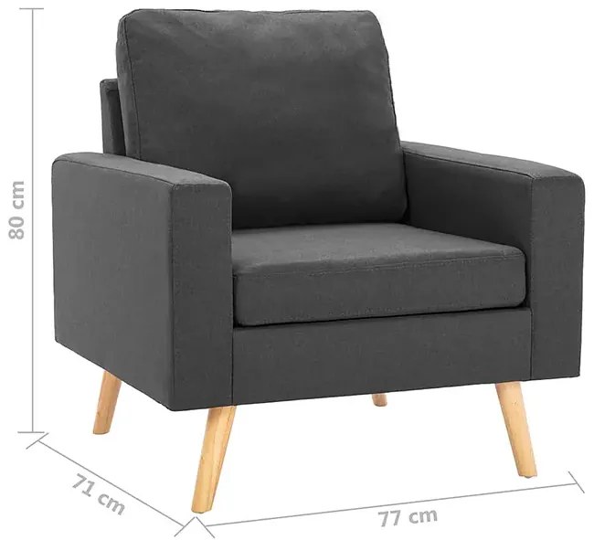 4-osobowy zestaw wypoczynkowy z fotelem, ciemnoszary - Muria 4X