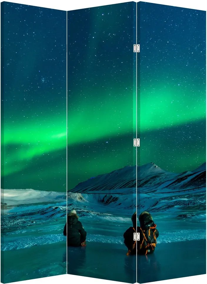 Parawan - Ludzie przy zorzy polarnej (126x170 cm)