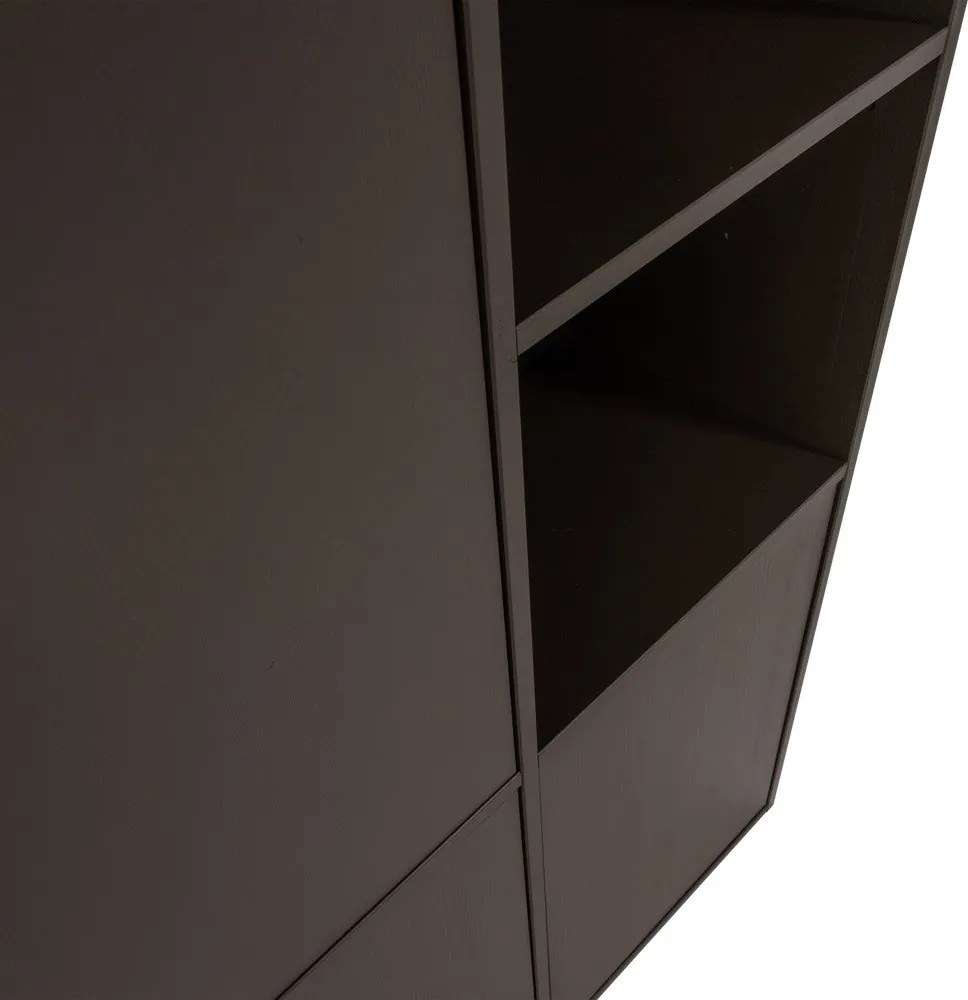 Ciemnobrązowa szafka modułowa z litego drewna sosnowego 108x215 cm Meggy – WOOOD