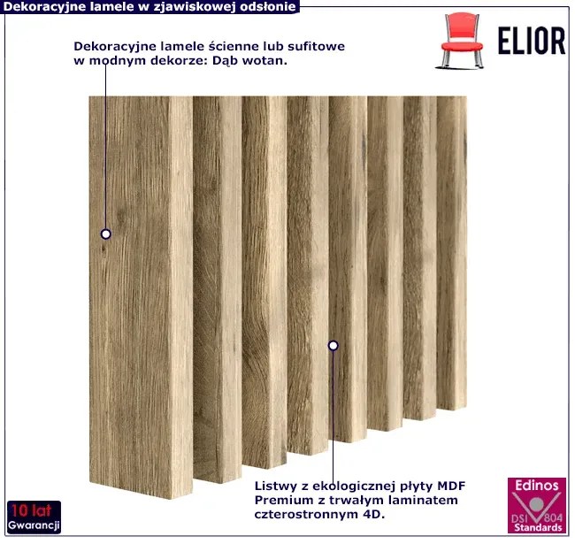 Lamele ażurowe 8 szt. dąb wotan R1-M34