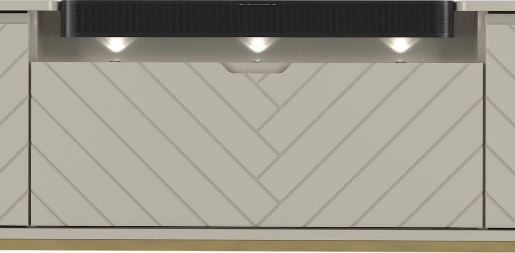 Szafka RTV z głośnikiem JBL i oświetleniem Aspen 06 cashmere/złoty