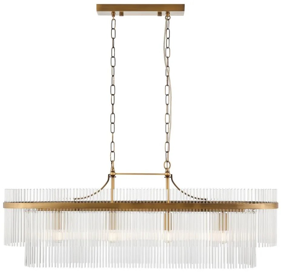 Endon 112573 - Żyrandol na łańcuchu MARIETTA 4xE14/6W/230V mosiądz/przezroczysty