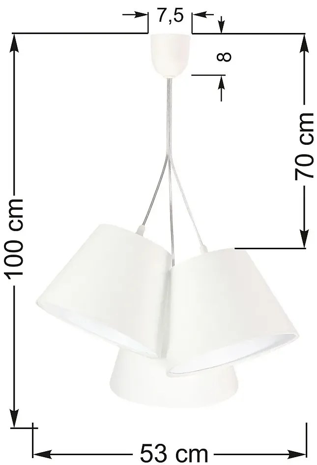 Biała nowoczesna lampa wisząca stożek S6-F65