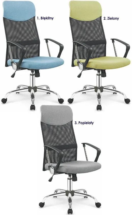 Popielaty tapicerowany fotel obrotowy - Radiso