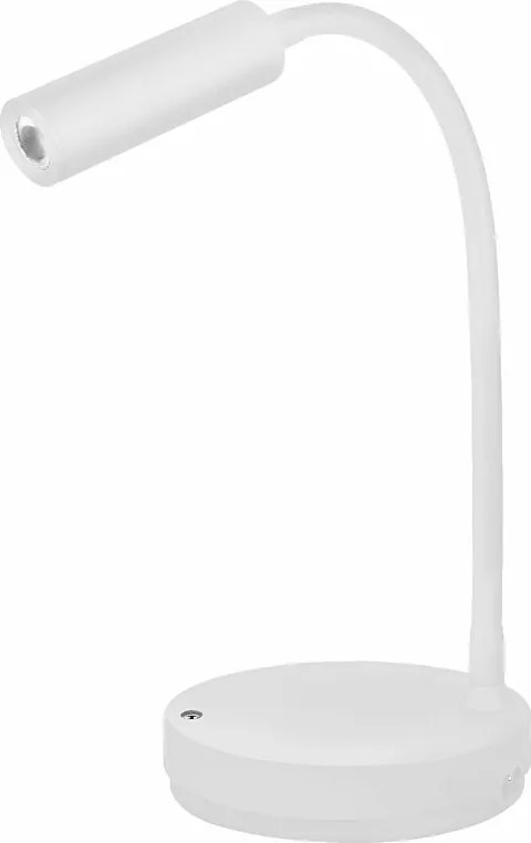 Lampa stołowa LED Beneito Faure Stem – 5 W, ciepłe światło, do biurka, czytania i przy łóżku, ładowanie bezprzewodowe, głowica obrotowa – kolor biały​