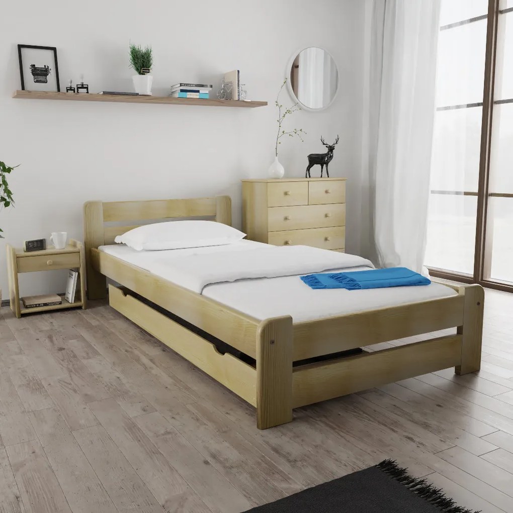 PROMOCJA Łóżko Laura 80 x 200, sosna II. jakość Stelaż: Bez stelaża, Materac: Bez materaca