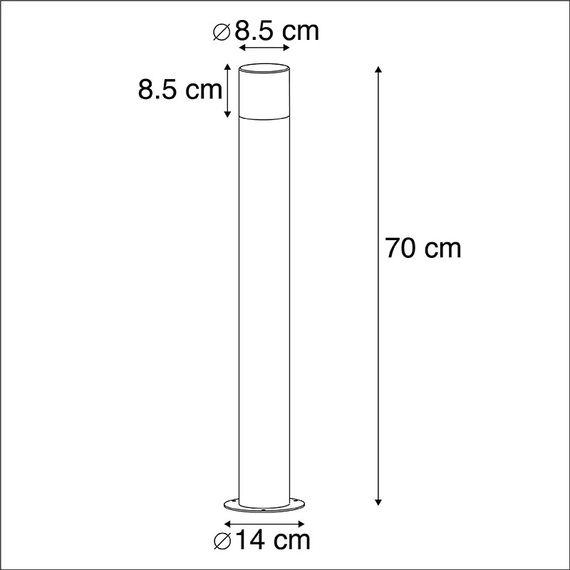 Zewnetrzna Nowoczesna lampa podłogowa zewnętrzna czarna 70 cm - Odense Nowoczesny Oswietlenie zewnetrzne