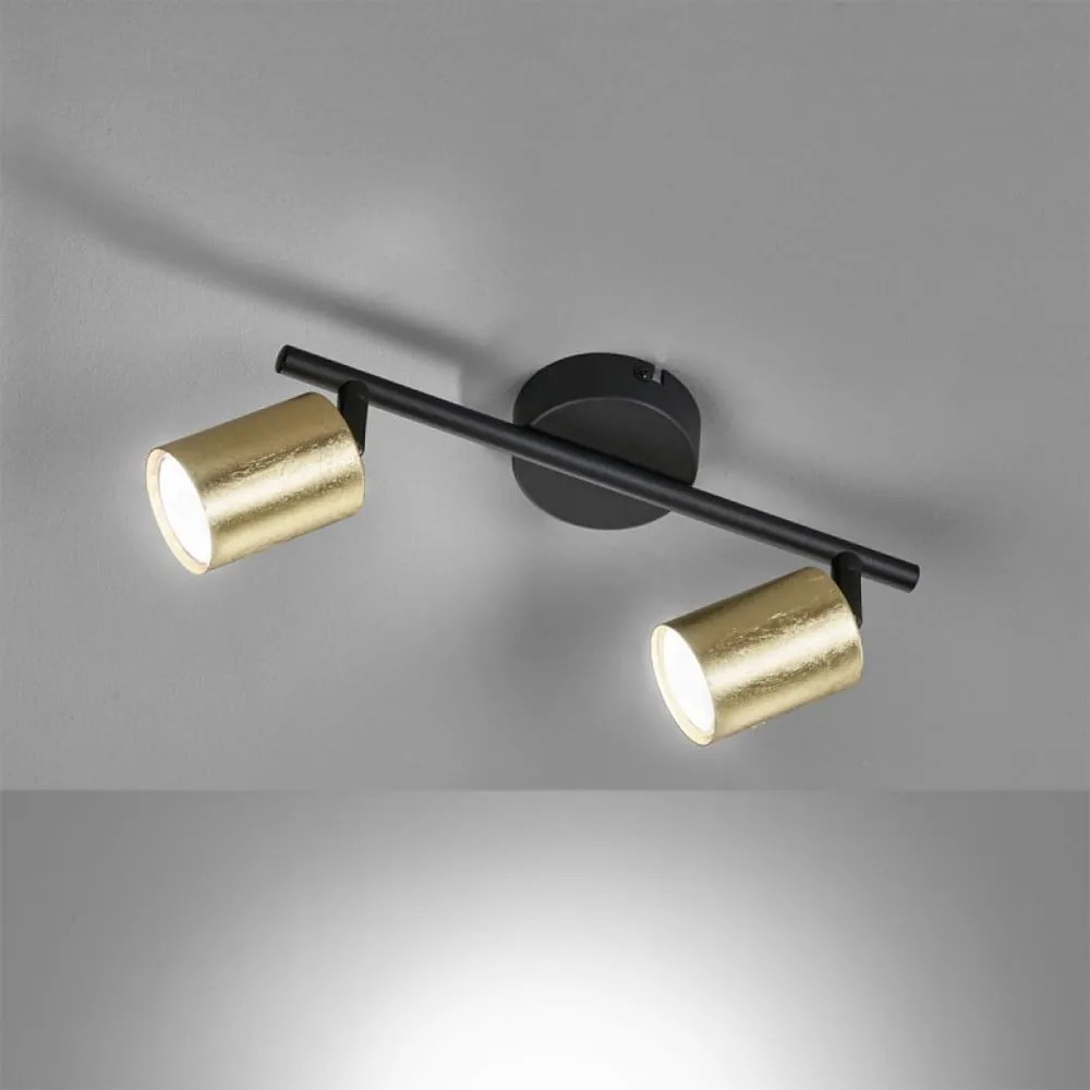 Lampa sufitowa w czarno-złotym kolorze z metalowym kloszem ø 8 cm Vano – Fischer &amp; Honsel