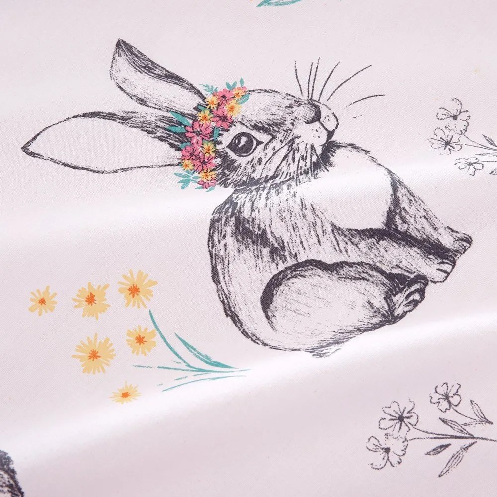 Różowa pościel dziecięca dwuosobowa 200x200 cm Bunny Tails Ditsy Flowers – Catherine Lansfield