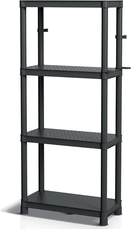 Prosperplast Regał warsztatowy STACKARO SOLID SMALL, 58x28x131,5cm, czarny