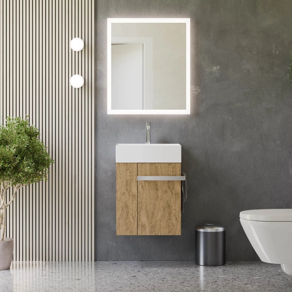Gäste-WC Badmöbel-Set COMPACT 45 cm mit Waschbecken