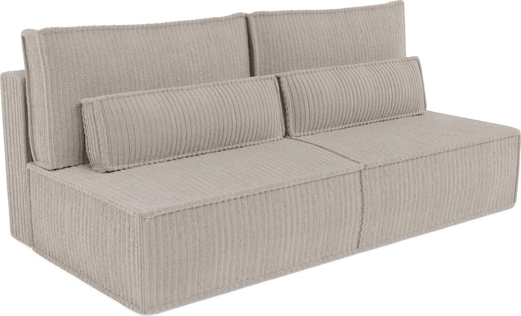 Masseno Sofa LINO z funkcją spania i pojemnikiem na pościel, Rozkładana sofa - Szary, TILIA 83