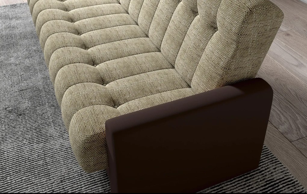 Sofa rozkładana z funkcją spania GARETT VELVET beżowa/szara ELTAP