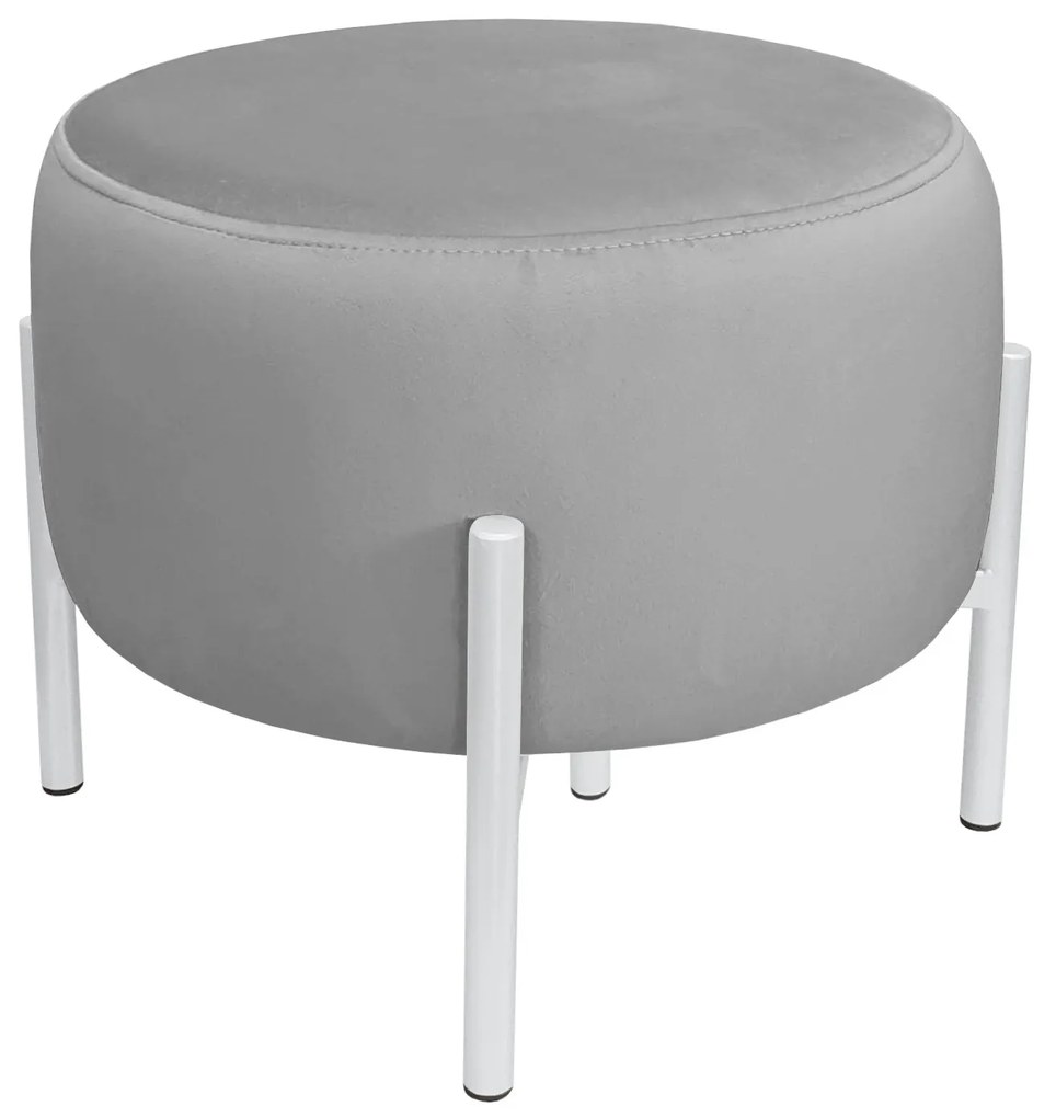 Pufa OLA LOFT ławka podnóżek metal biała MG17