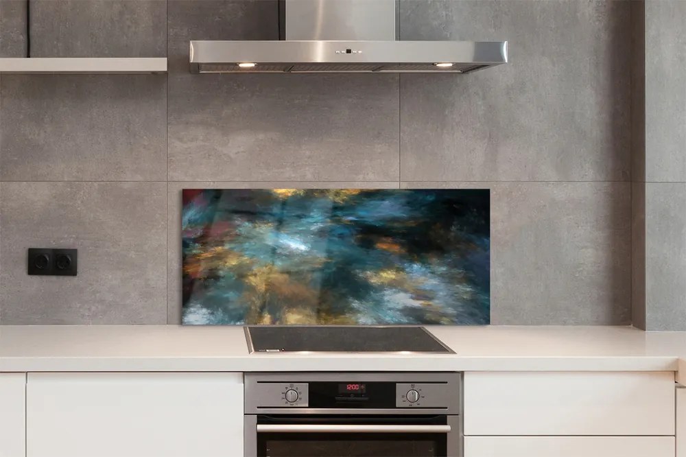 Panel szklany do Kuchni Barwna Abstrakcja Malarska