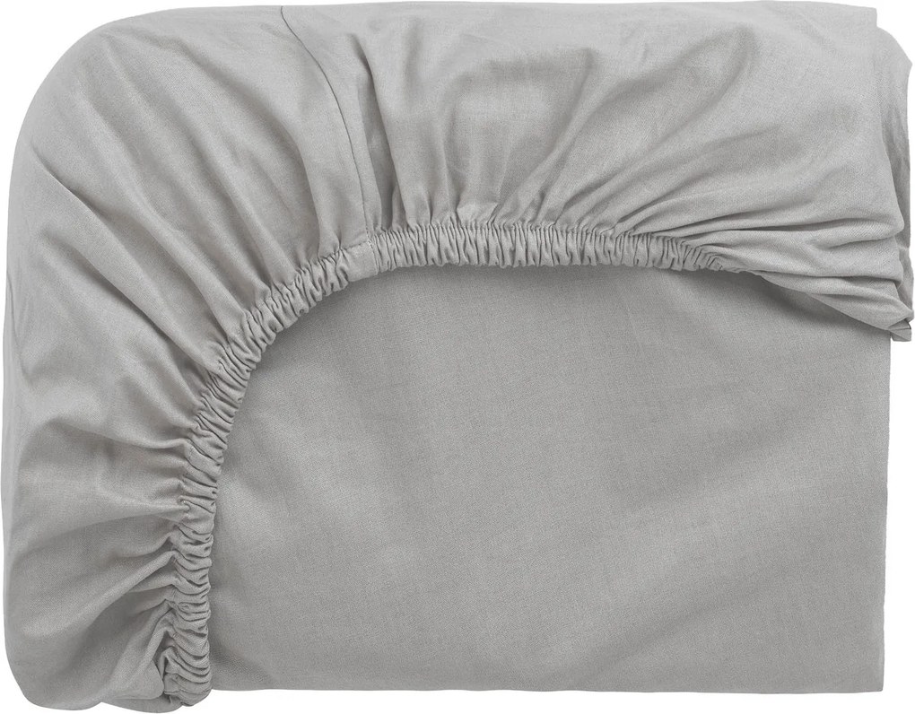 Prześcieradło z gumką z satyny bawełnianej Dormeo Warm Hug 90x200 cm szary