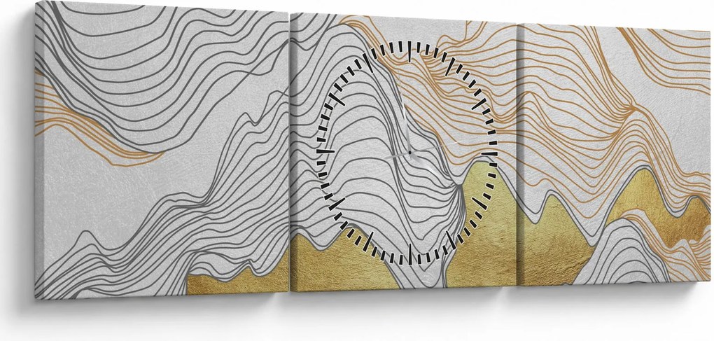 Obraz - Decor III. (z zegarem) (90x30 cm)