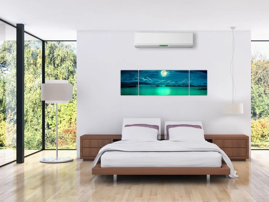Obraz - Księżyc w pełni nad powierzchnią (170x50 cm)