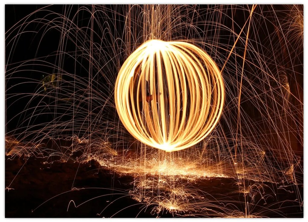 Obraz na szkle - Malowanie światłem (70x50 cm)