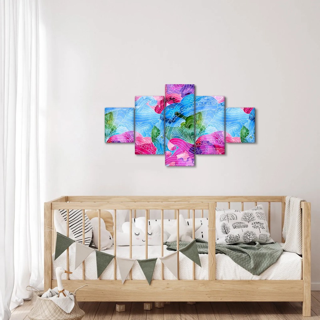 Obraz - Kolorowe fale (125x70 cm)