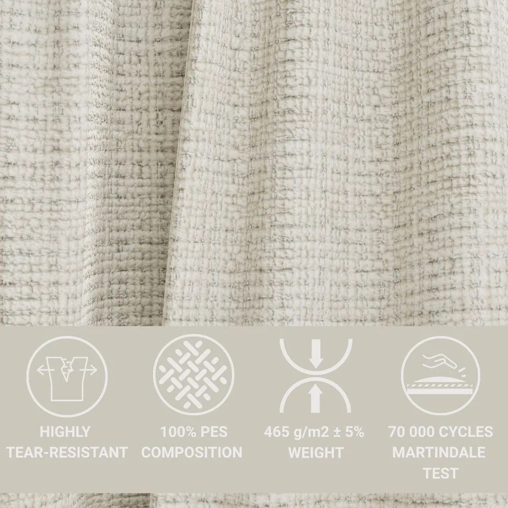 Szarobeżowy narożnik z tkaniny szenilowej (prawostronny/w kształcie litery L) Kirou – Maison de Rêve