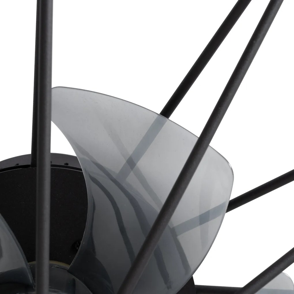 Wentylator sufitowy z lampą czarny 62 cm z LED z możliwością ściemniania z pilotem - YaranDesignerski Oswietlenie wewnetrzne