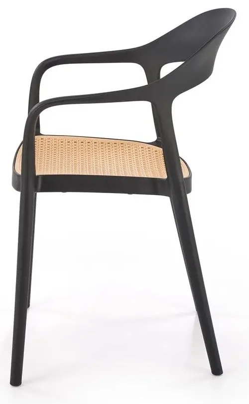 Krzesło K530 czarne/beżowe z tworzywa PVC HALMAR
