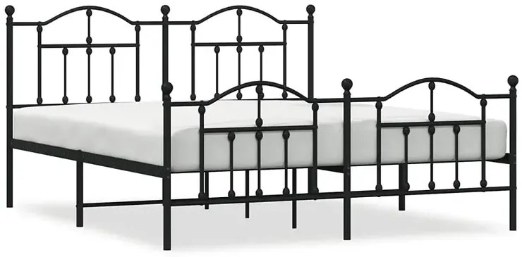 Czarne metalowe łóżko małżeńskie 180x200cm - Azos