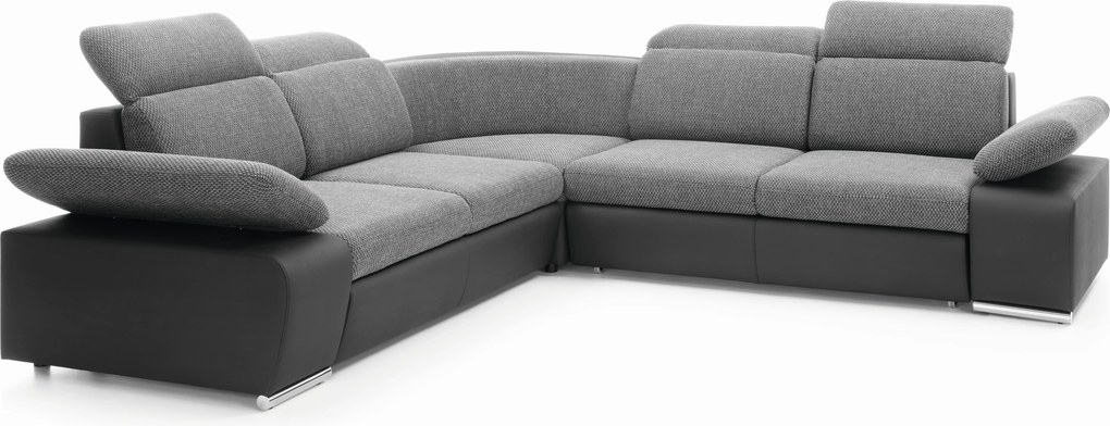 Masseno Narożnik TRENTO z funkcją spania i pojemnikiem na pościel Narozniki L, Rozkładana sofa - Szary, PUENTE 11