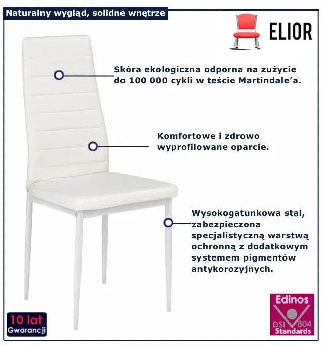 Białe Tapicerowane Krzesło Metalowe P4-T78
